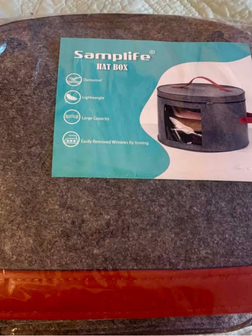 Gray Felt Cowboy Hat Storage Box